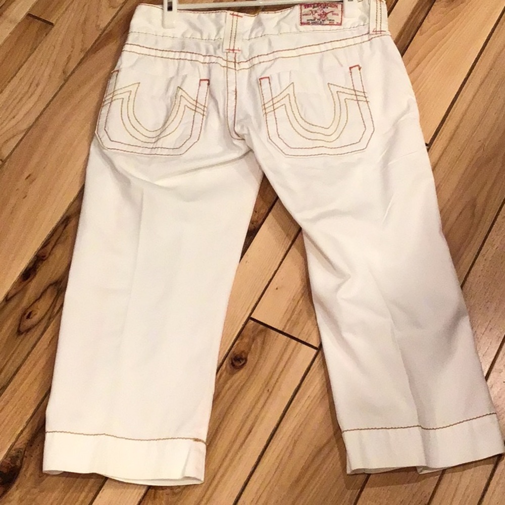 True Religion Cream cropped pants